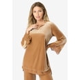 thumbnail image 2 of Roaman's Women's Plus Size Lace-Trim Velour Tunic, 2 of 6