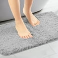 thumbnail image 2 of Unique Bargains Non-Slip Thick Microfiber Soft Plush Bathroom Mat Quick Dry Bath Rug Grey 16"x24", 2 of 6