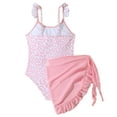 thumbnail image 7 of Godom Tween Girl Leopard/Floral Print One Piece Swimsuit with Ruffle Trim & Cover Up Skirt 2 Piece Swimwear Set,Pink, 7 of 7