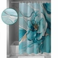 thumbnail image 3 of Abstract Marble Texture Shower Curtain Set ，Waterproof Fabric Shower Curtains Modern Blue Floral Shower Curtains for Bathroom,Bathroom Decor 72"x72", 3 of 6