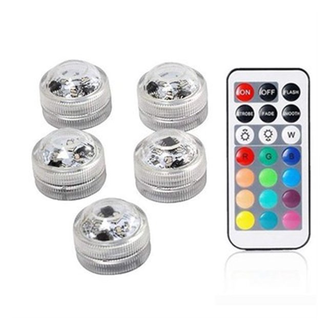 5/10pcs Underwater LED Lights Submersible RGB Waterproof Light Battery Powered Swimming Pool Light With Battery For Vase Pond ,Multi-Purpose