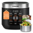 thumbnail image 1 of COSORI Arrocera 10 tazas, 24 horas para mantener el calor, olla interior de cerámica antiadherente, 18 funciones de lógica difusa con cesta de vapor de acero inoxidable, salteado, olla lenta, negro, 1 of 5