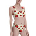 thumbnail image 2 of Daiia Fruit Apples printed 2 piece Swimsuit Bikinis for Women High Waisted Racerback Bathing Suits Summer Tummy Control Scoop Neck Swimwear-Small, 2 of 8
