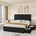 thumbnail image 5 of ChaoLink Queen Bed Frame, with 4 Storage Drawers & Adjustable Headboard, Black, 5 of 9