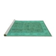 thumbnail image 2 of Ahgly Company Machine Washable Indoor Rectangle Oriental Turquoise Blue Traditional Area Rugs, 2' x 5', 2 of 4
