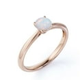 thumbnail image 4 of JeenMata Vintage 1 ct Solitaire Round Blue Opal Twist Promise Ring in 18K Rose Gold over Silver, 4 of 7