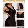 thumbnail image 6 of Aivtalk Sheer Nightgown for Women Long Ruffled Mesh Babydoll Chemise Sexy Nightdress See Through V Neck Exotic Sleepwear White S, 6 of 7