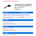 thumbnail image 2 of Combination Switch - Compatible with 2001 - 2003 Ford Explorer Sport Trac 2002, 2 of 2
