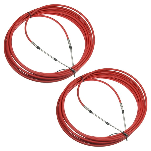 Unique Bargains 2pcs 36ft 433 Inch Marine Type 3300 / 33C Throttle Shift Remote Control Box Cable for Yamaha Outboard Engine Boat Red