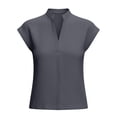thumbnail image 5 of Oiangi Tank Tops for Women Henley V Neck Sleeveless Shirts Casual Business Office Dressy Tanks Gray L, 5 of 6