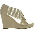 thumbnail image 2 of DIVIANA KEALIE-36 Womens Criss Cross Cut Out Platform Back Zip Wedge Sandals, 2 of 4