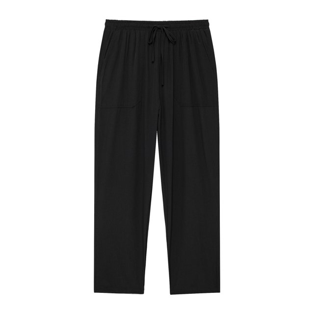 Timegard Womens Pants Straight Leg Elastic Waist Lightweight Fall Travel Solid Color Pants with Pockets