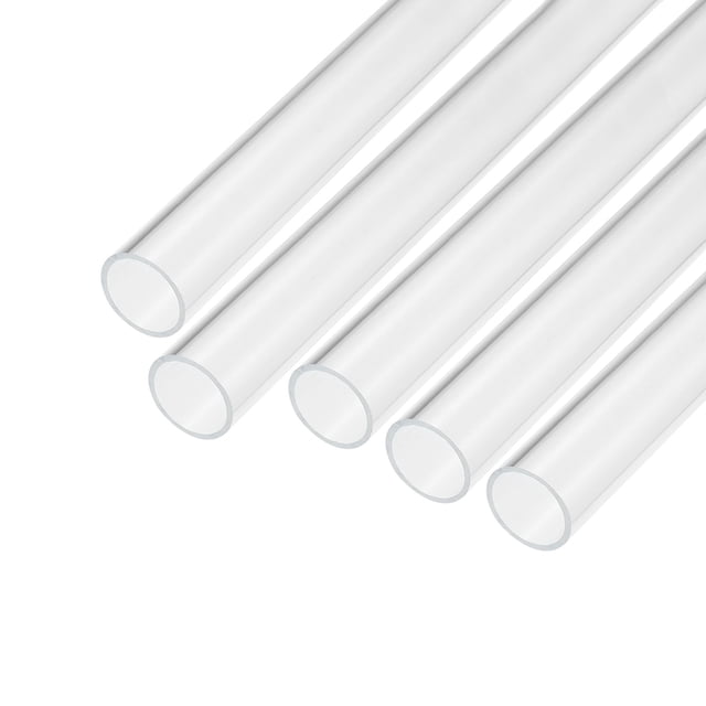 Acrílico Tubo Transparente Rígido Redondo Tubo 7uds 17mm ID 20mm OD 6" para Lámparas y Linternas, Agua Refrigeración Sistema