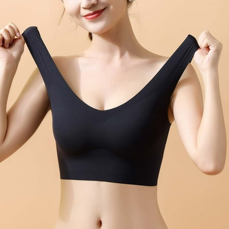 

Womens Beautiful Back Underwear Seamless No Steel Ring Bra Big Breasts Show Small Thin Sports Bra