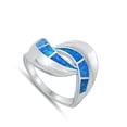 thumbnail image 4 of Mosaic Wave Wrap Ring .925 Sterling Silver Band Blue Cubic Zirconia Jewelry Female Male Size 8, 4 of 4