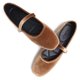 thumbnail image 1 of Zapatillas de ballet WENJIAZHIZHI para mujer, de gamuza, color marrón, talla 35, 1 of 7