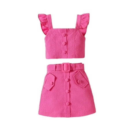 

WUDATI Teen Boy Girl Outfit Halloween Chistmas Toddler Girls Boys Winter Toddler Baby Girl Skirts Outfit Spring Summer Kids Clothes Sleeveless Knit Vest Top + Pleated A Line Skirt Set