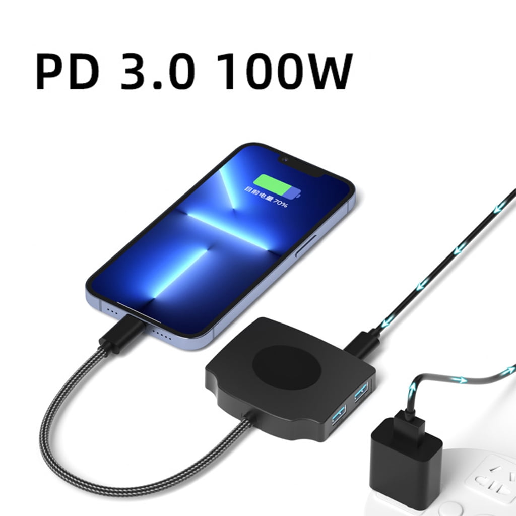 JZROCKER USB C Hubs Docking Station Type C Hubs USB C Dongle with HDTV 4K 1080P 60Hz 100W Power Delivery Card Reader Adapter