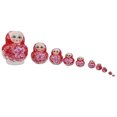 thumbnail image 4 of 10 Piezas Chica Rusa Matryoshka de Anidación Pintadas de Rojo Sunnimix Muñecas rusas Matryoshka, 4 of 7