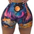 thumbnail image 2 of Xecao Fantasy Cosmic Landscape Print Workout Shorts for Women Soft Smooth Gym Yoga Scrunch Active Tennis Workout Running Shorts-Medium, 2 of 8