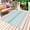 Turquoise, variant on Teal Aqua Stripes Outdoor Rug 4x6 Ft - Reversible Patio Rug Outdoor Camping Rugs, Modern Ombre Abstract Aesthetics Washable Indoor Outdoor Area Rugs, Non-Slip Outdoor Carpet Runner for Deck/Porch