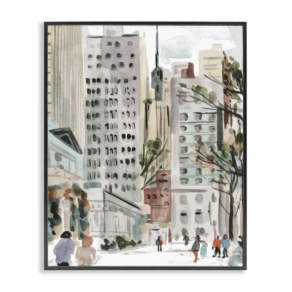Stupell Industries Contemporary Tall Metropolis Buildings Black Framed Giclee Art, 11 x 14, by Melissa Wang