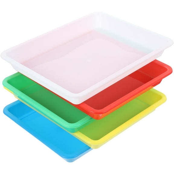 OUNONA 5pcs Plastic Tray Plastic Storage Plate Table Fruit Storage Plate Food Serving Plate
