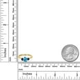 thumbnail image 6 of Gem Stone King 18K Yellow Gold Plated Silver Swiss Blue Topaz and Blue Sapphire Engagement Ring for Women | 1.44 Cttw | Oval 7X5MM | Gemstone November Birthstone | Size 9, 6 of 6