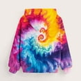 thumbnail image 6 of MKOSPLRT Oversized Hoodies for Kids 2-14Y Fall Tie Dye Sweatshirts Long Sleeve Drop Shoulder Fleece Pullover Tops with Pockets, 6 of 7