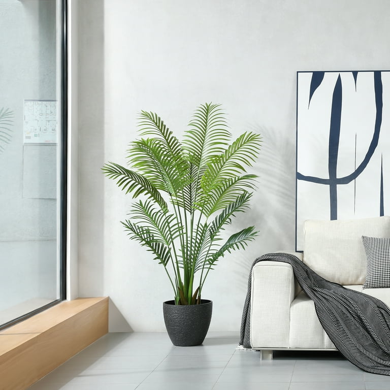 Ferrgoal Artificial Areca Palm Plants 43 Inch Fake Dypsis Lutescens Tree with 10 Trunks in Pot