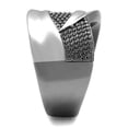 thumbnail image 4 of Two Tone IP Light Black (IP Gun) Stainless Steel Ring with No Stone for Women No Stone Stone Color Style TK2700 Size 12, 4 of 4