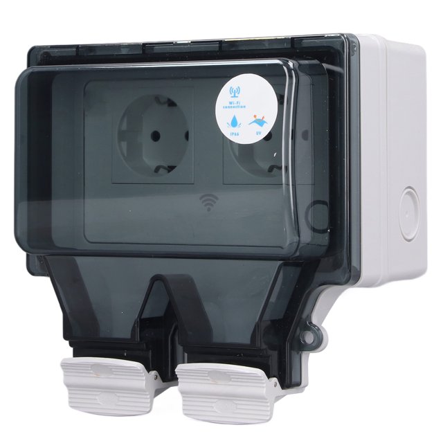 Waterproof Power Socket, Wear Wall Electrical Socket Rainproof 16A Keyhole APP Control Large Angle Open Close EU Plug 110-250V For Home