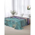 thumbnail image 5 of Spring Purple Flower Twim Size Flat Sheet, Wrinkleproof & Fadeproof Cooling Flat Bed Sheet Only, Retro Wall Seamless Garden Pastoral Breathable Soft Bedding Top Sheets 66 x 96 Inches, 5 of 8