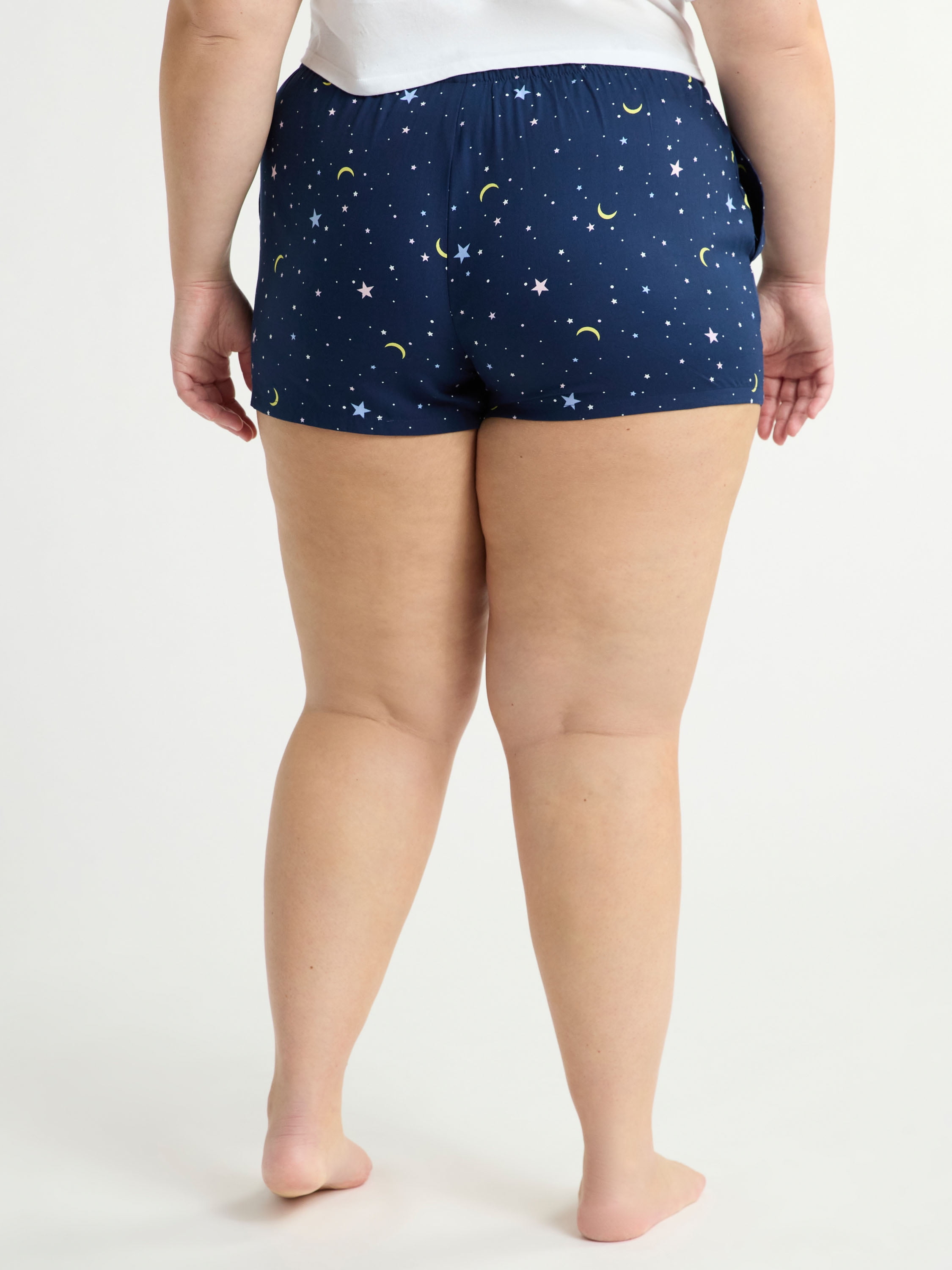 Joyspun Women's Woven Pajama Boxer Shorts, 3'' Inseam, Sizes XS-3X