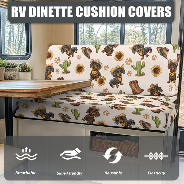Pzuqiu Rv Dinette Cushion Covers Camper Dinette Booth Seat Covers