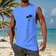 thumbnail image 2 of Siilsaa Men's Summer Tank Top Shirt Tropical Printed Sleeveless Shirts Fitted Muscle Tank Tops Sport Round Neck T-Shirt Blue,S, 2 of 5