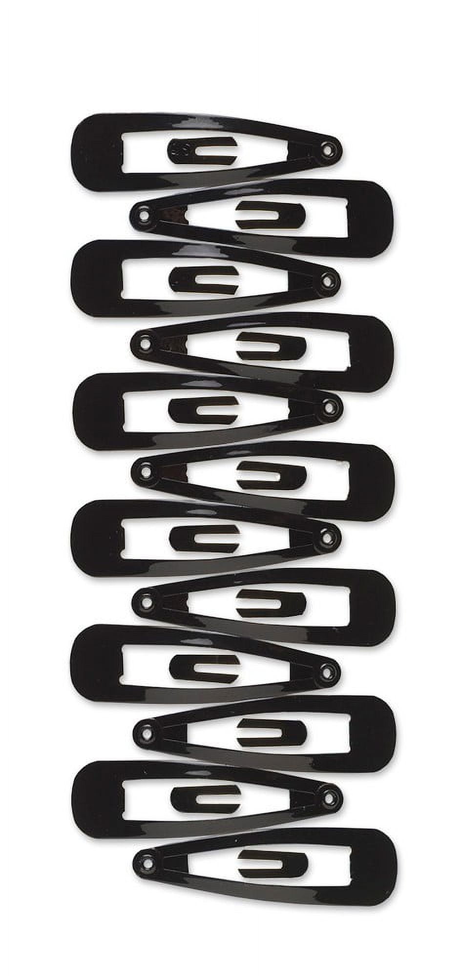 (4 pack) Scunci Open Center Metal Snap Clip Hair Barrettes, Black, 12 Count
