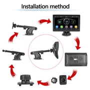 Podofo 7 Inch Protable Apple Carplay Car Screen, Wireless Android Auto Dash Mount, Car GPS Navigation System with Mirror Link/Bluetooth/FM Transmitter/USB + 12LED Backup Camera