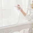 thumbnail image 3 of Table Protector for Dining Room Table, Crystal Clear Transparency Crystal Clear PVC Vinyl Mat Customizable Cutting, Heat Resistant Non-Slip Scratch-Resistant 2Mm Thickness Transparent Dining Table Pad, 3 of 5