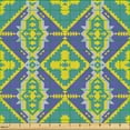 thumbnail image 2 of Ambesonne Aztec Boho Fabric by the Yard Upholstery, Geometric Ethnic Artwork, 2 Yards, Dark Ceil Blue Yellow, 2 of 5