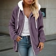 thumbnail image 3 of Autumn and Winter Loose Plush Zipper Jacket, Purple Xxxxl, 3 of 4