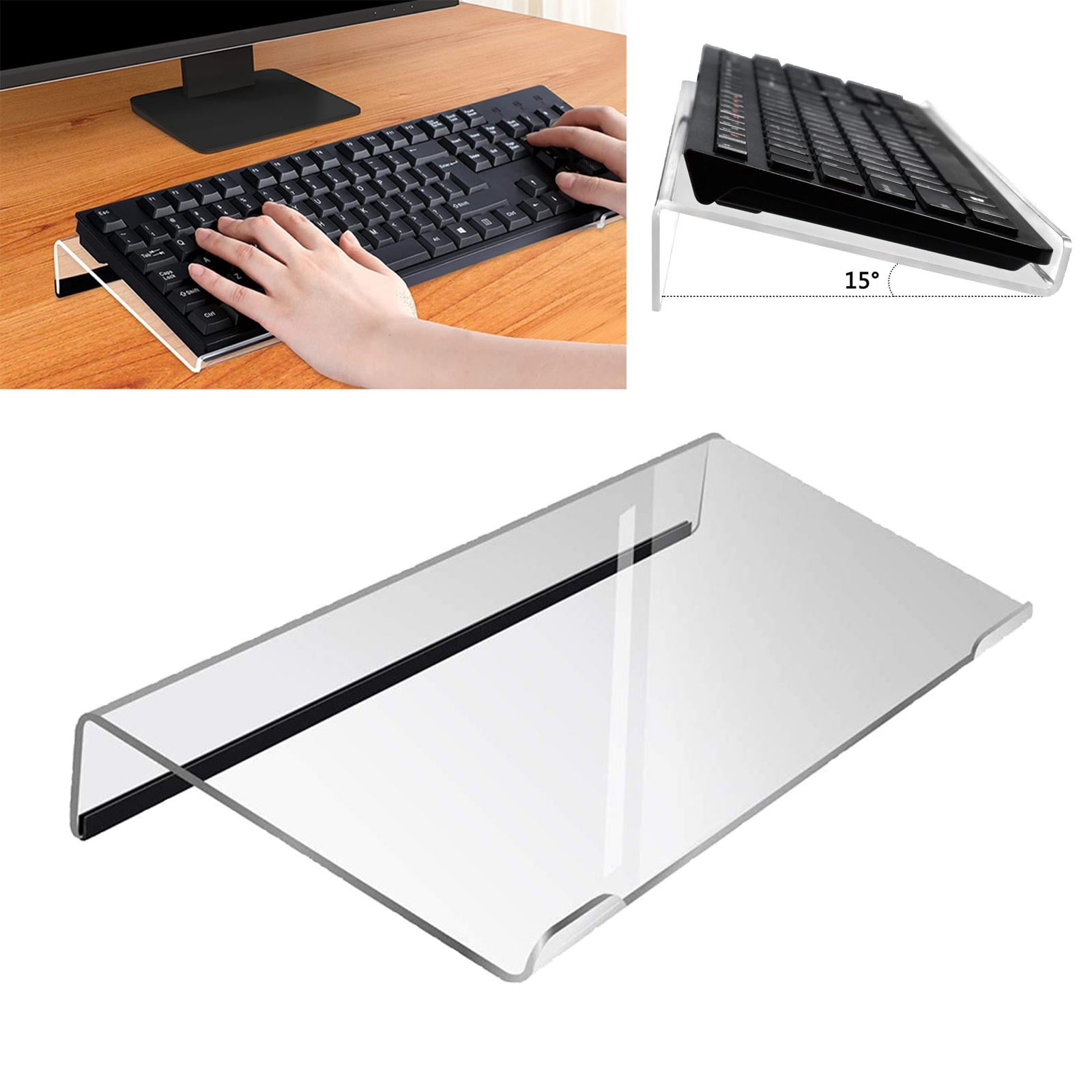 PETSOLA Acrylic Keyboard Holder, Computer Keyboard Stand, Acrylic Tilted Keyboard Holder Tilt PC Keyboard Stand Riser for Home Office