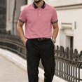 thumbnail image 2 of Garbnen Men's Polo Shirt Short Sleeve Collared Henley T Shirts for Men Lightweight Breathable Casual Office Summer Outdoor Golf Shirt Men XXL, 2 of 7