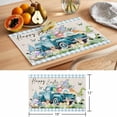 thumbnail image 6 of Easter Placemats Set of 4 Blue Plaid Truck Eggs Bunny Spring Floral Gnomes Rustic Place Mats Indoor Wipeable Table Mats Washable Dining Table Placemats for Kitchen Holiday Party Home Decor 13x19 Inch, 6 of 9