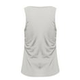 thumbnail image 5 of Conairie Yoga Tank Tops For Women Scoop Neck Sleeveless Slim Fitted Ribbed Knit Basic Blouses Solid Color Y2K Camisole Shirts White XL, 5 of 5