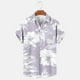 thumbnail image 5 of Blusa y camisa de manga corta con cuello vuelto para hombre, informal, a la moda, con estampado de bolsillo y botones, de poliéster., 5 of 6