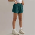 thumbnail image 4 of ShomPort Girls Lace Trim Shorts Casual Summer Elastic Waist Drawstring Loose Comfy Dressy Shorts, 4-14Y, 4 of 9