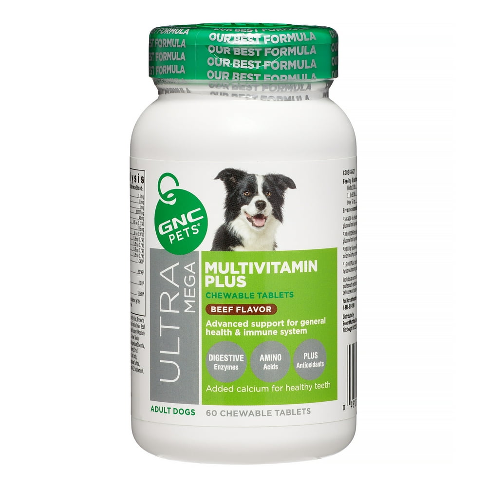 GNC Pets Ultra Mega Multivitamin Plus Supplement for Dogs, Beef Flavor