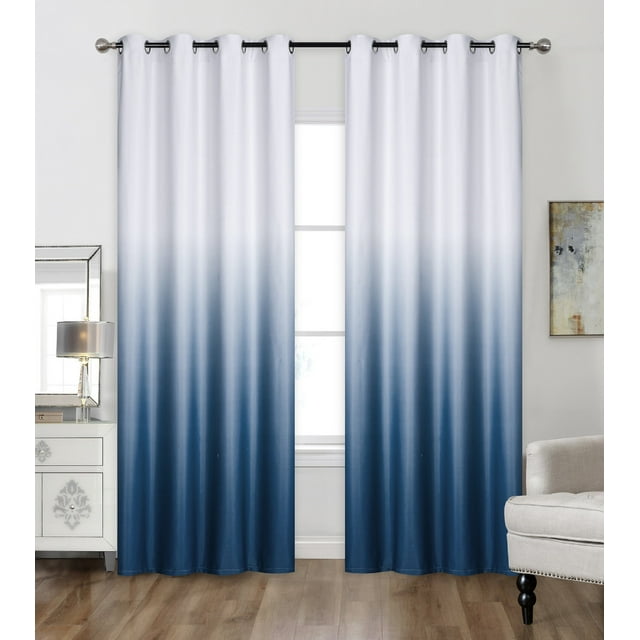 Ombre Panneau de Bague Occultant, 52x84 Pouces, Multi Bleu, 1 Panneau