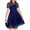 Z43Dark Blue, variant on Girls Dress Contrast Mesh Puffy Short Sleeve A Line Casual Party Dress 3-12 Years Hot Pink 120